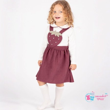 فستان بناتي فراولة 2 قطعة